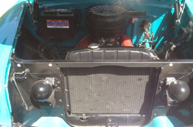1956 blue and white Chevrolet Bel Air/150/210 4 Door