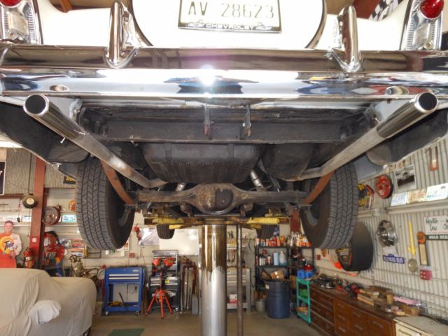 1956 White w/ purple ghost flames Chevrolet Bel Air/150/210 Sedan