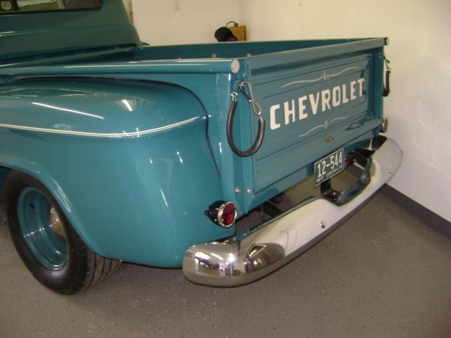 1956 aqua blue Chevrolet pick up Pickup