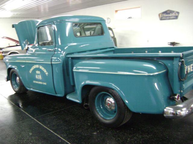 1956 aqua blue Chevrolet pick up Pickup