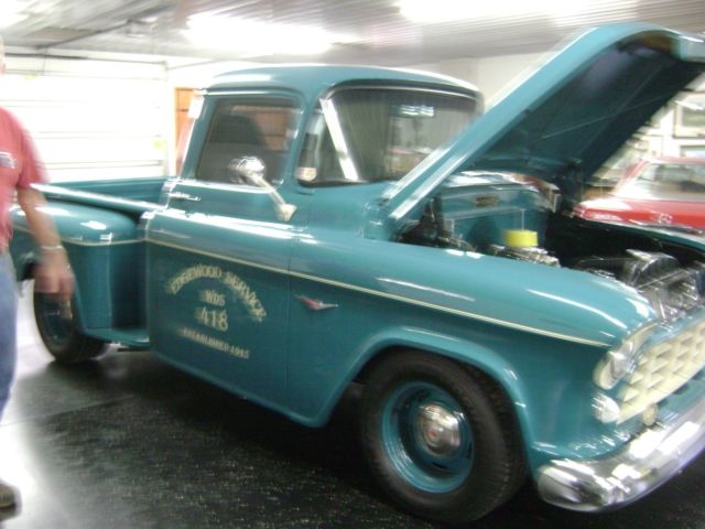1956 aqua blue Chevrolet pick up Pickup