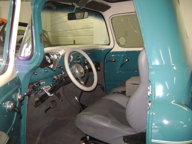 1956 aqua blue Chevrolet pick up Pickup