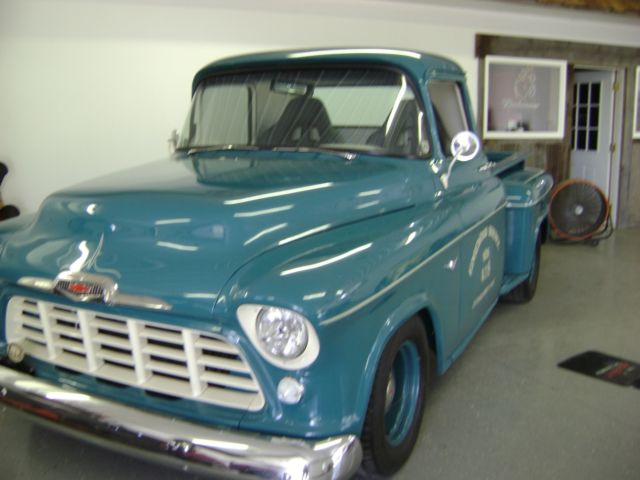 1956 aqua blue Chevrolet pick up Pickup