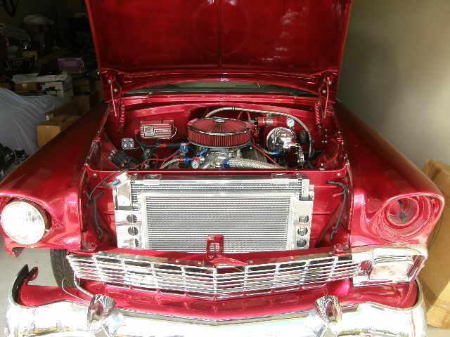 1956 Red and White Pearl Metallic Chevrolet Bel Air/150/210 Sedan