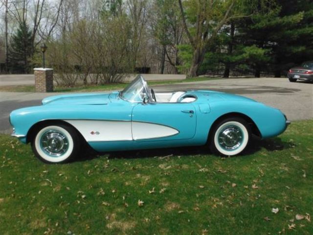 1956 Teal Chevrolet Corvette Convertible