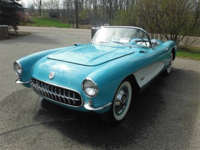 1956 Teal Chevrolet Corvette Convertible