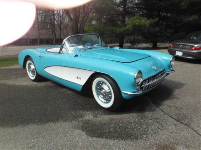 1956 Teal Chevrolet Corvette Convertible