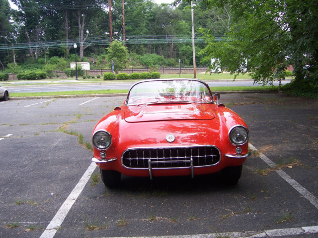 1956 venetian red Chevrolet Corvette convertible