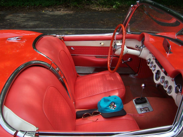 1956 venetian red Chevrolet Corvette convertible