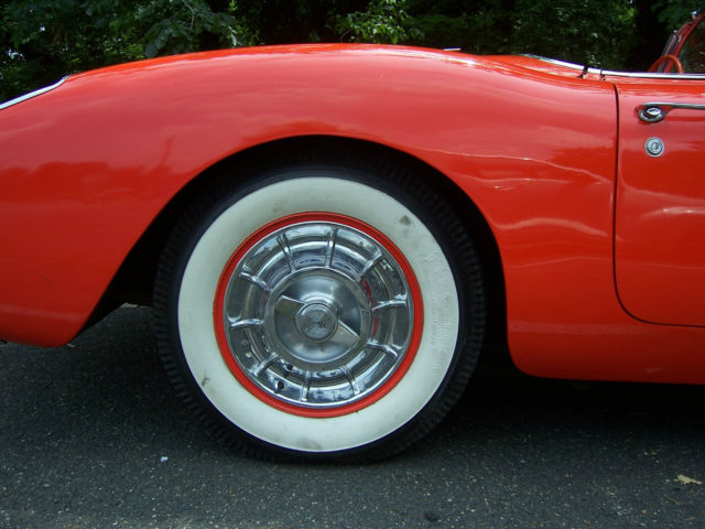 1956 venetian red Chevrolet Corvette convertible