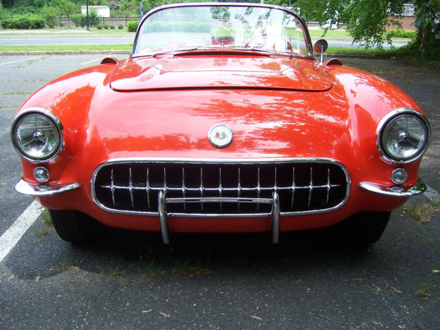 1956 venetian red Chevrolet Corvette convertible