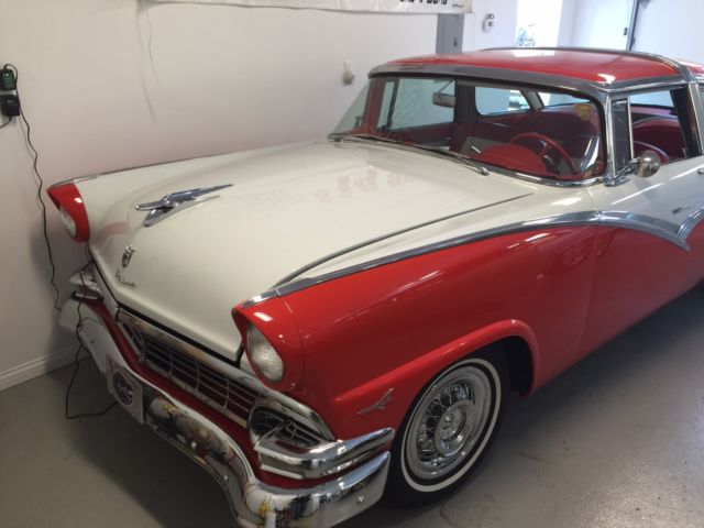 1956 Red and White two tone Ford Crown Victoria 2 door Coupe
