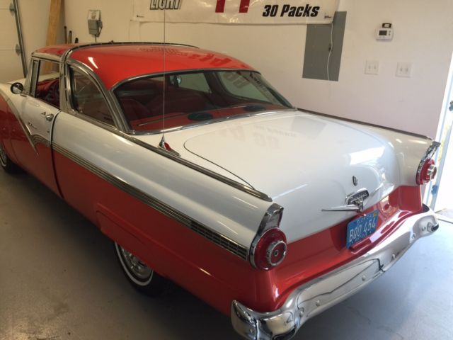 1956 Red and White two tone Ford Crown Victoria 2 door Coupe