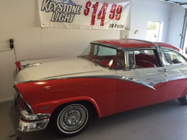 1956 Red and White two tone Ford Crown Victoria 2 door Coupe