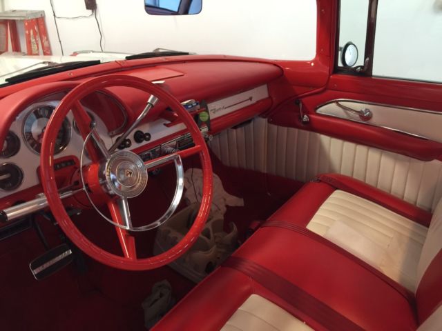 1956 Red and White two tone Ford Crown Victoria 2 door Coupe