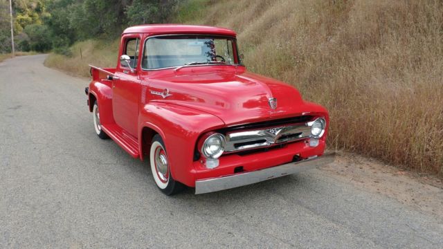 1956 Red Ford F-100 Standard Cab Pickup
