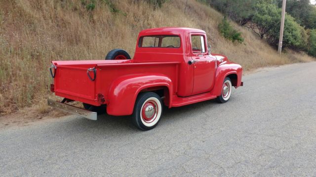1956 Red Ford F-100 Standard Cab Pickup