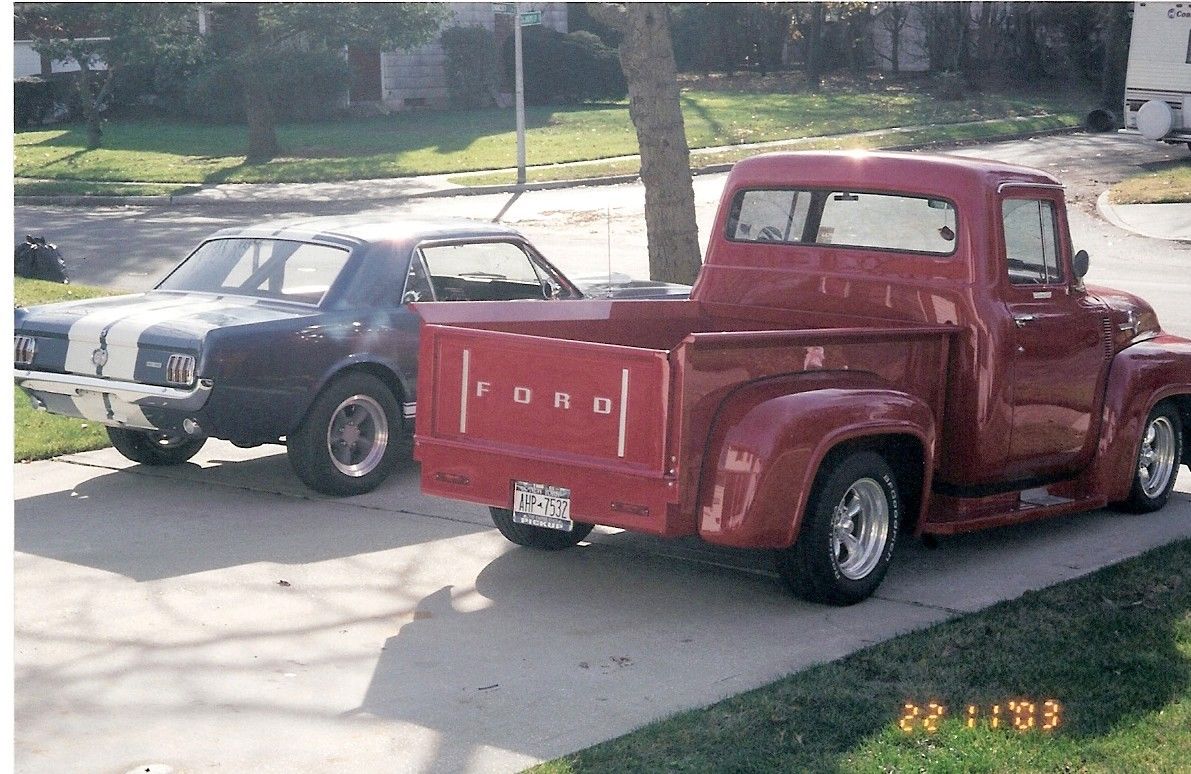 1956 Red Ford F-100 short bed step side