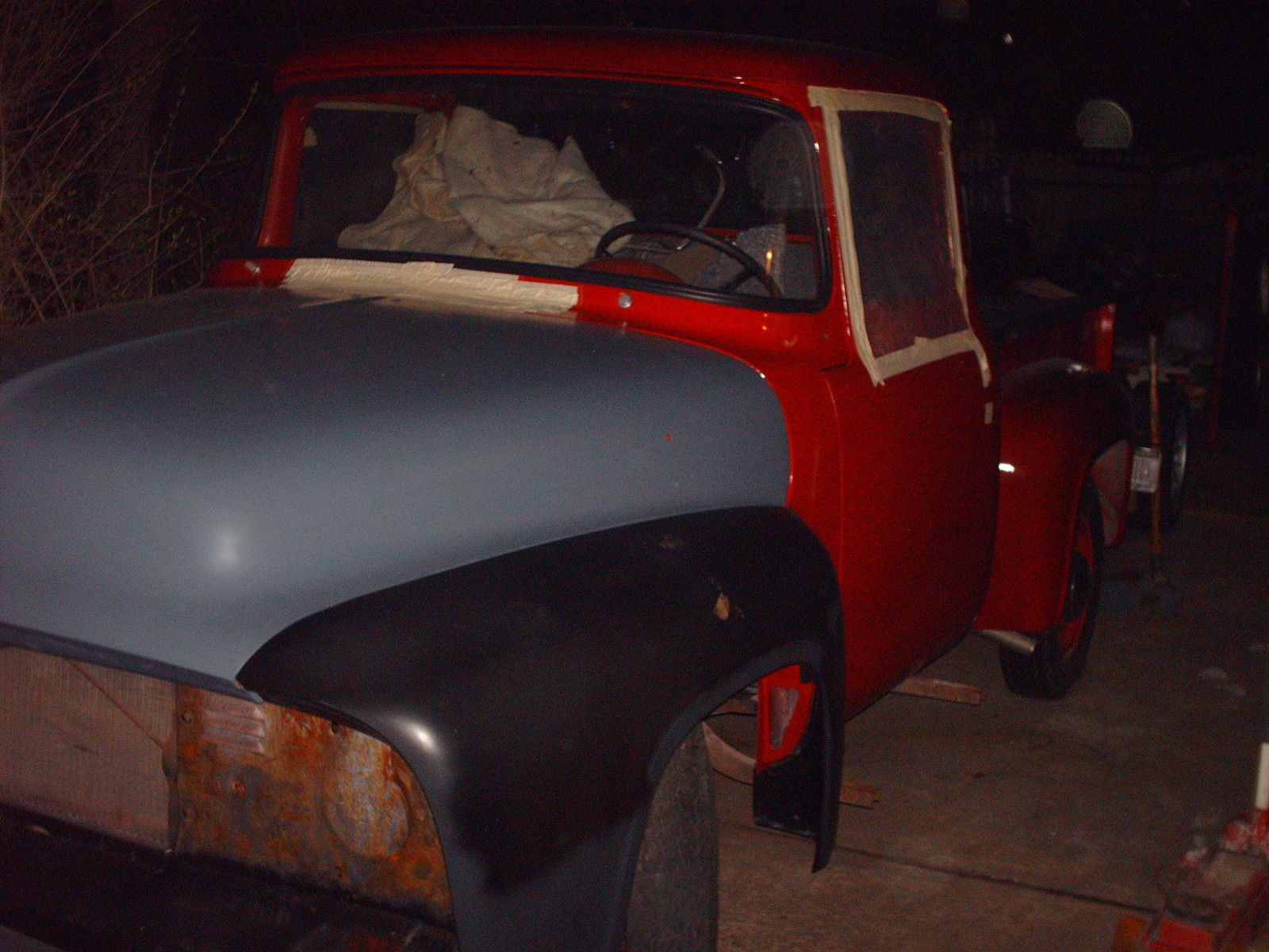 1956 Red Ford F-100 short bed step side