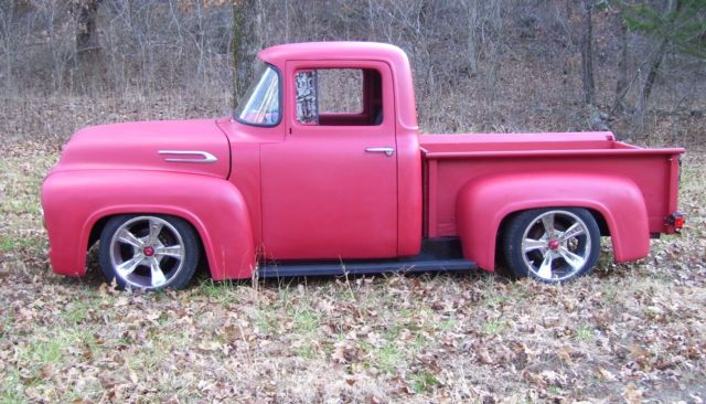 1956 Red Ford F-100 Standard Cab Pickup