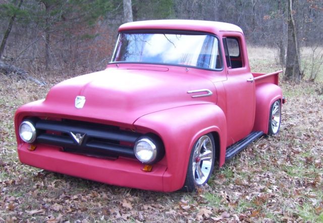 1956 Red Ford F-100 Standard Cab Pickup