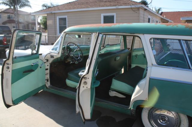 1956 Green and White Ford COUNTRY SEDAN Wagon