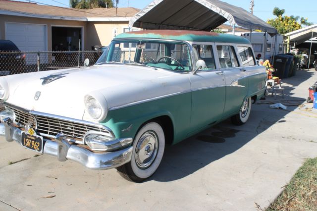 1956 Green and White Ford COUNTRY SEDAN Wagon