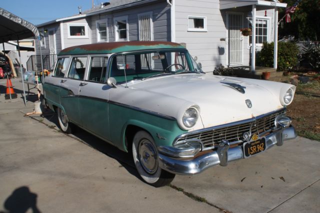 1956 Green and White Ford COUNTRY SEDAN Wagon