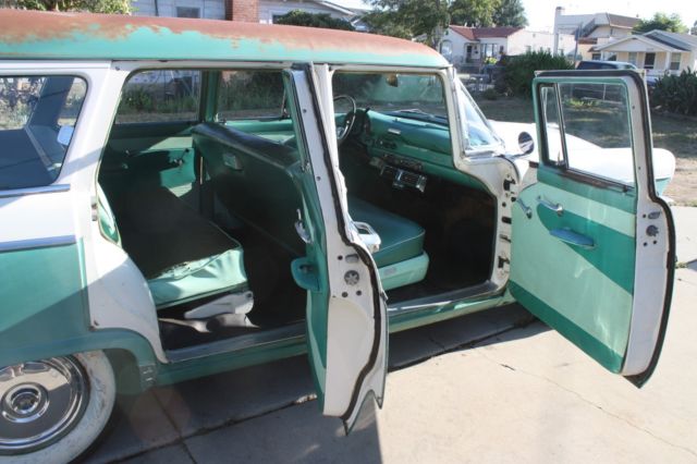 1956 Green and White Ford COUNTRY SEDAN Wagon