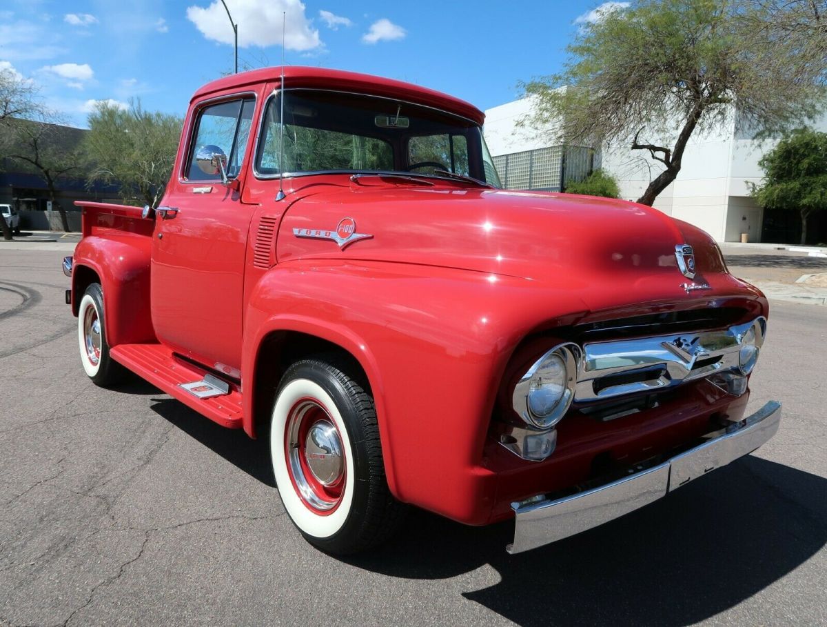 1956 Red Ford F-100 Pickup Truck