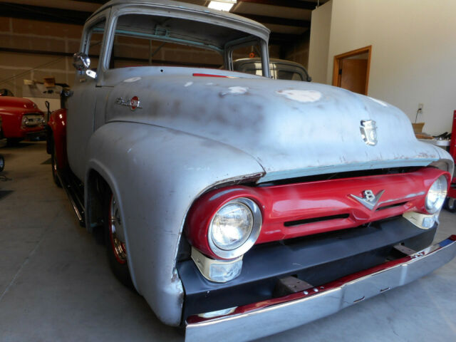 1956 Red Ford F-100 Extended Crew Cab Pickup