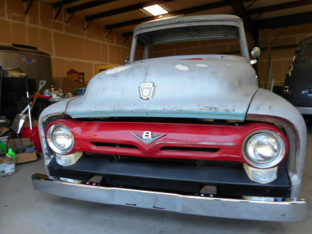 1956 Red Ford F-100 Extended Crew Cab Pickup