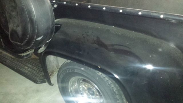 1956 Black with custom flames Ford F-100 Standard Cab Pickup