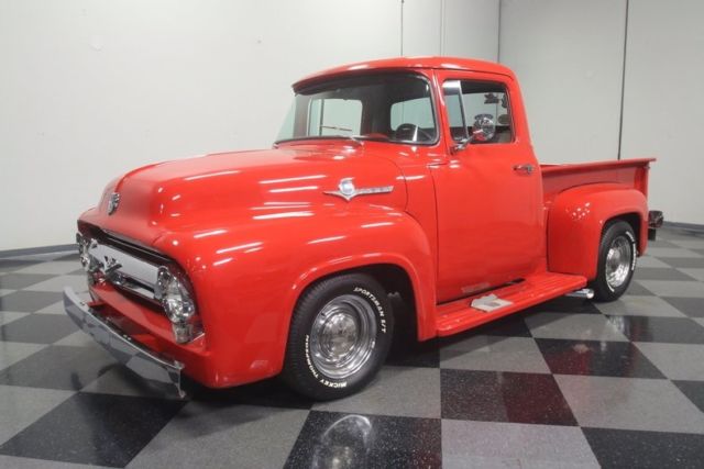 1956 Red Ford F-100 Pickup Truck