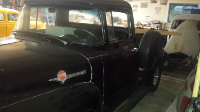 1956 Black with custom flames Ford F-100 Standard Cab Pickup