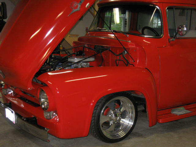 1956 Red Ford F-100 Standard Cab Pickup
