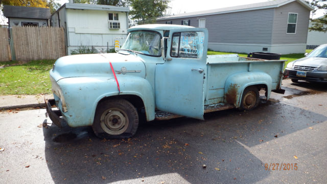 19560000 Blue Ford F-100 Standard Cab Pickup