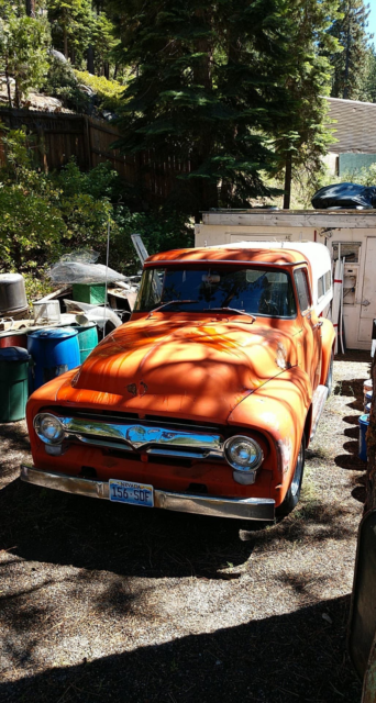 1956 Orange Ford F-100 Standard Cab Pickup