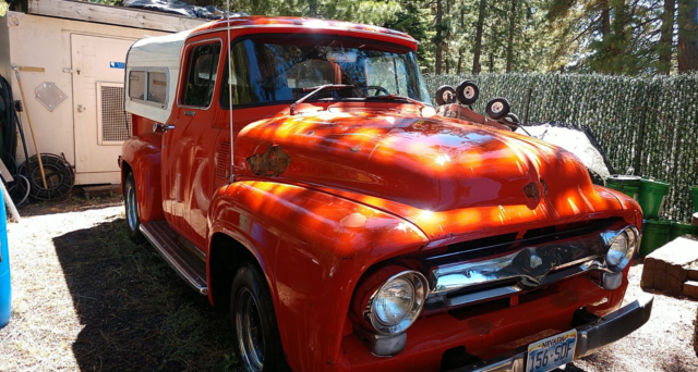 1956 Orange Ford F-100 Standard Cab Pickup