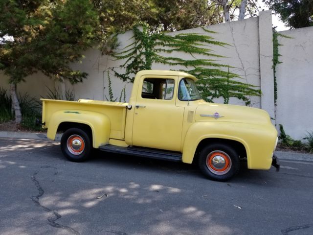 1956 Yellow Ford F-100 pickup