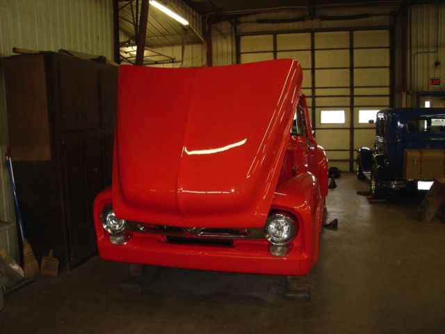 1956 Orange FORD F100 Extended Crew Cab Pickup