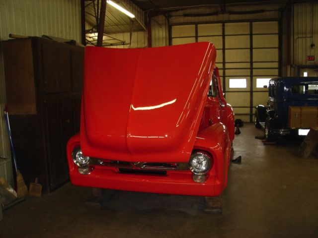 1956 Orange FORD F100 Extended Crew Cab Pickup