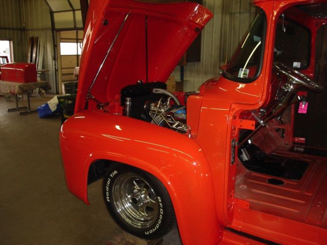 1956 Orange FORD F100 Extended Crew Cab Pickup