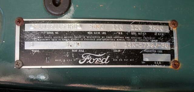 1956 Green Ford F-100 Truck