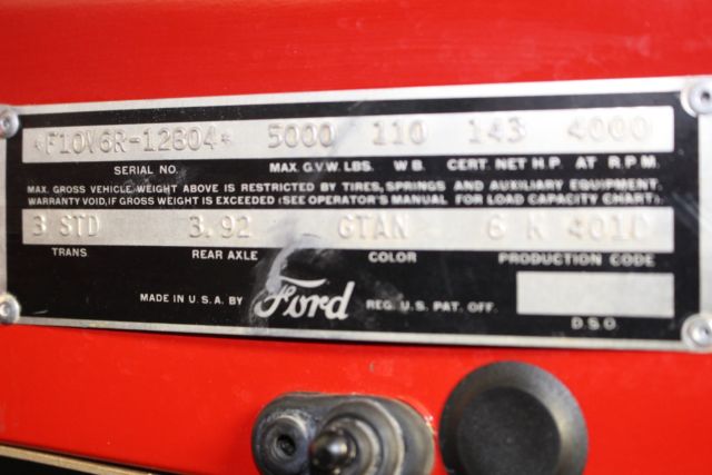 1956 Red Ford F1 Pickup --