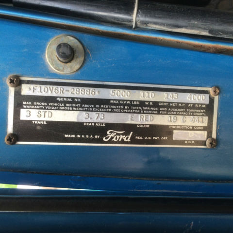 1956 light blue Ford F-100 Standard Cab Pickup