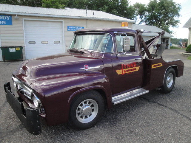 1956 Burgundy Ford F-100 Custom Wrecker