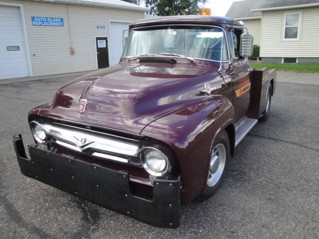 1956 Burgundy Ford F-100 Custom Wrecker