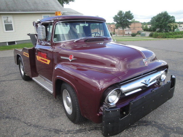 1956 Burgundy Ford F-100 Custom Wrecker