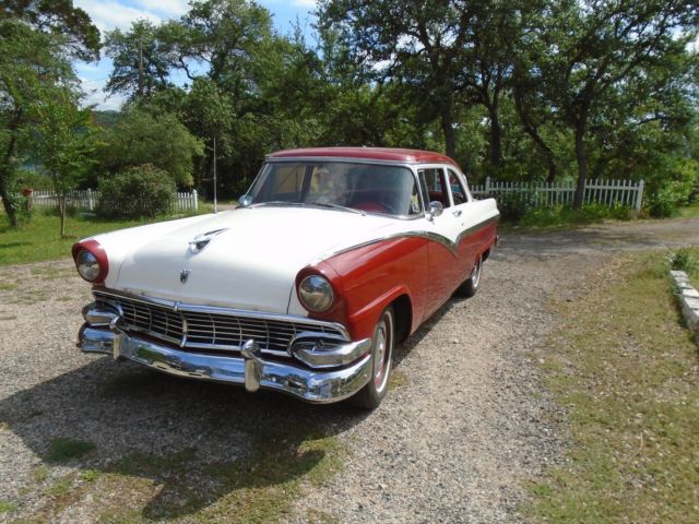 1956 Red/White Ford Fairlane Sedan